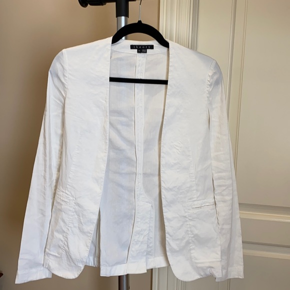 theory collarless blazer